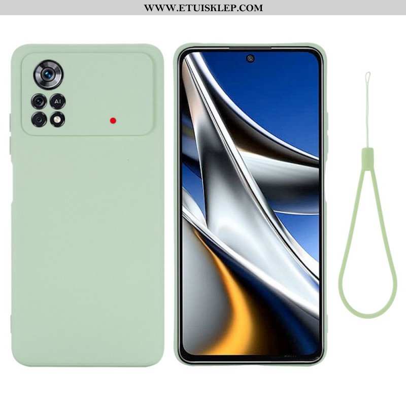 Etui do Poco X4 Pro 5G z Łańcuch Płynny Silikon W Paski